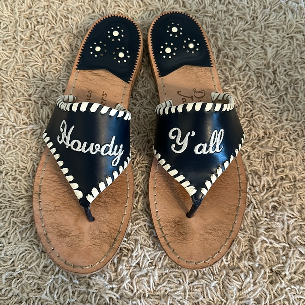 Draper James x Jack Rogers. “Howdy Y’all” Navy sandal.